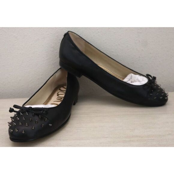 Sam Edelman G5897M3001 Womens Sz 7.5M Black Leather Studded Toe Mirna Flats - Picture 12 of 13